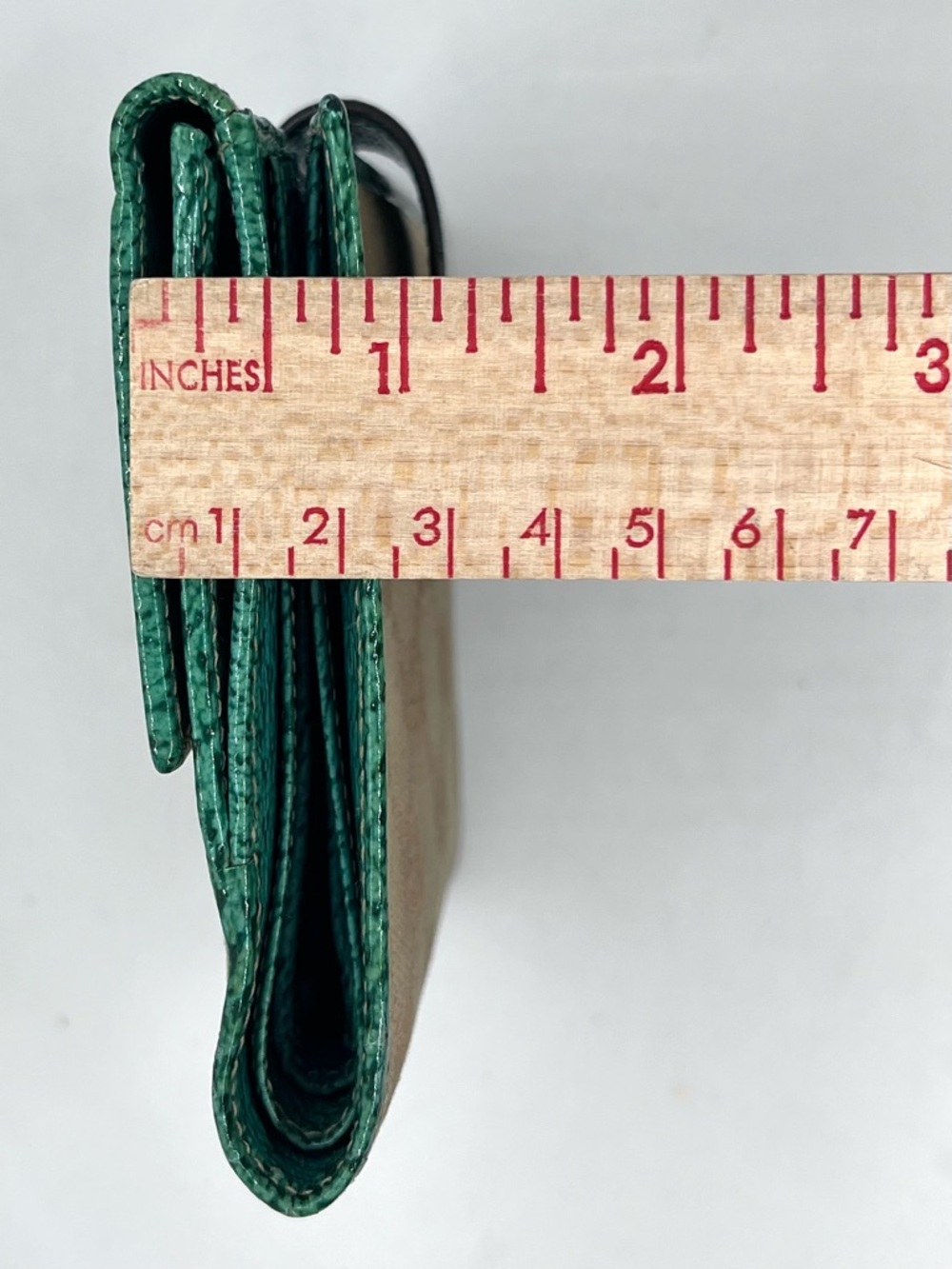 Gucci GG Canvas Wallet Green Leather Trim Compact Italy COA - Picture 15 of 16